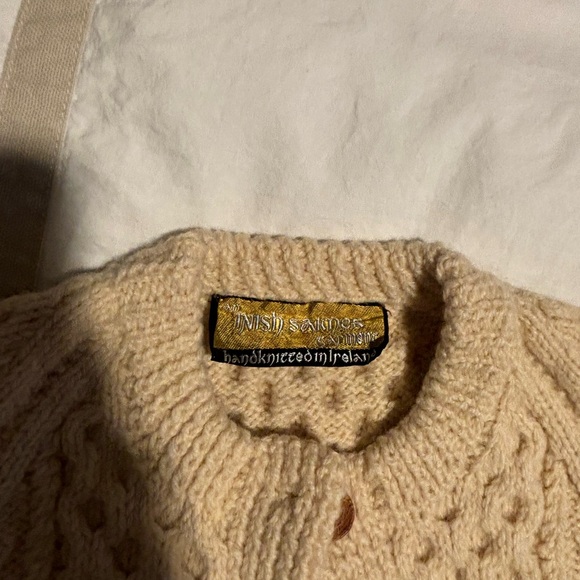 Hand Knit Irish Fisherman Cardigan - Picture 2 of 3